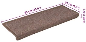 30 db barna lépcsőszőnyeg 65 x 21 x 4 cm