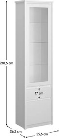 Vitrin 1D1W1S, fehér, ERODIN