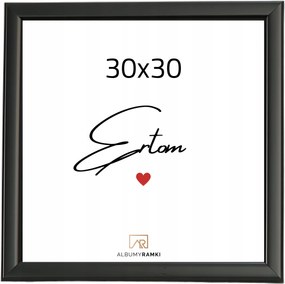 Képkeret 30x30 négyzet alakú fekete üveggel Aura univerzális