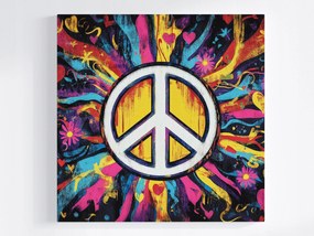 Canvas Graffiti Vászonkép Peace Csendes-óceán Hippie Boho 80x80