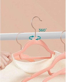 Bársonyos vállfák 30 darabos, csúszásmentes ruhaakasztó rose gold színű