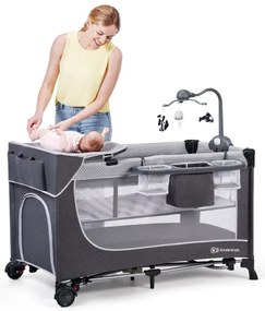 KINDERKRAFT - Utazó kiságy LEODY ezüst