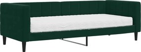 vidaXL sötétzöld bársony heverő matraccal 80 x 200 cm