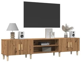kézműves tölgy színű szerelt fa TV-szekrény 180 x 31,5 x 40 cm