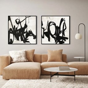 Kézzel festett kép 100x100 cm Playblack 1 - Malerifabrikken