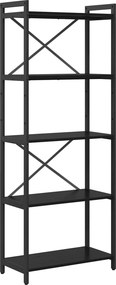 vidaXL Könyvespolc Fekete tölgy 60 x 30 x 155 cm Faanyag