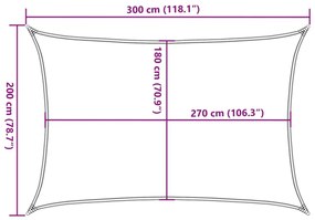 világoszöld HDPE napvitorla 160 g/m² 2 x 3 m