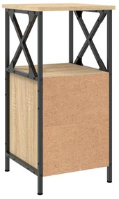 2 db sonoma tölgy színű szerelt fa éjjeliszekrény 34x35,5x70 cm