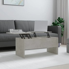 betonszürke szerelt fa dohányzóasztal 102 x 50,5 x 46,5 cm