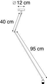 Acél lógólámpa árnyékoló nélkül állítható - Blitz