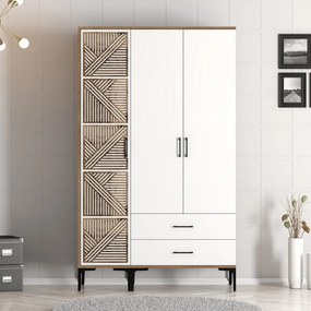 Kumsal gardróbszekrény, dió-fehér, 120 cm – TR845HCT5450