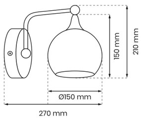 Fali lámpa MONTE 1xE27/60W/230V arany