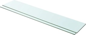 vidaXL 2 db átlátszó üveg paneles polc 100 x 20 cm