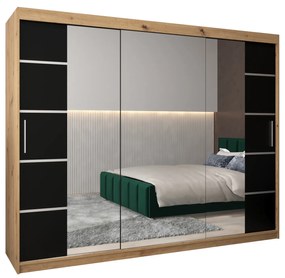 Ruhásszekrény 250 cm Verika 4 250 (artisan tölgy + fekete). 1064316