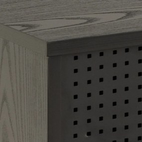 Fekete TV-állvány kőrisfa dekorral 180x44,5 cm Angus – Actona