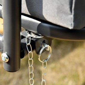 Outsunny 3 Személyes Átalakítható Kerti Hintaágynemű Vele És Kiváló Kényelemmel, Állítható Napernyővel, Mattal | Aosom