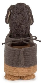 Sötétbarna textil játéktároló kosár 59x16x23 cm Sparky – Lorena Canals