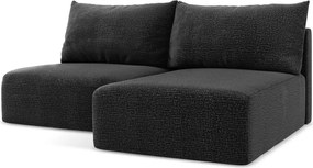Fekete kinyitható-tárolóhelyes sarokkanapé (jobb oldali) Kalena – Makamii