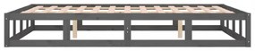 szürke tömör fa ágykeret 150x200 cm (King Size)