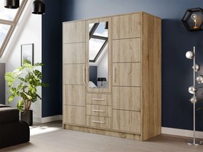 Ruhásszekrény Lenona D3 (szonoma tölgy) (tükörrel). 1105768