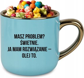 Bögre Elegant XXL Kék 400ml Kerámia Vicces Ajándék Probléma Van