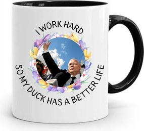 Bögre Fekete Vicces Pis Jaroslaw Kaczynski nyomott mintával