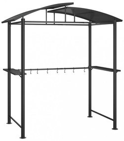 antracit acél grillező pavilon oldalsó polcokkal 210x114x230 cm