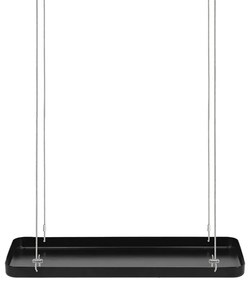 Függő dekoratív fém tálca, fekete, 38 x 15 cm