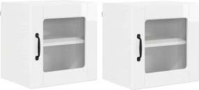 vidaXL Konyhaszekrény 2 pcs Magas Fényű Fehér 40 x 31 x 40 cm Faanyag
