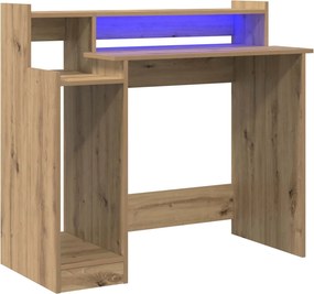 vidaXL Asztal LED -es lámpákkal Artisan tölgy 97 x 45 x 90 cm Faanyag