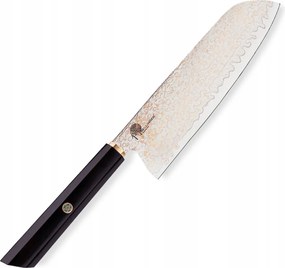 Santoku konyhakés 180 mm Dellinger Resin Black Gold Damaszkusz