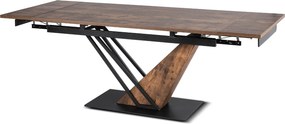 REX bővíthető étkezőasztal 160-220 cm rusztikus tölgy/fekete MDF