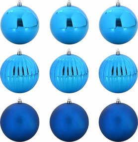 vidaXL Karácsonyi Díszgömb Készlet XL 9 pcs Kék Műanyag