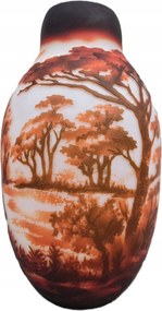 Színes Üveg Váza Virágos Flakon Piros Kézműves Ajándék