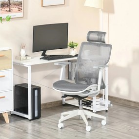 Vinsetto Ergonomikus irodai szék, derékpárna, 3D kartámaszok, ergonomikus, hálós szövet, szürke.