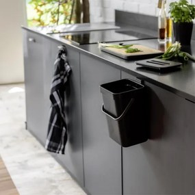 WENKO 55027100 - Szemetes BLACK OUTDOOR KITCHEN 19x24 cm fekete/szürke/átlátszó