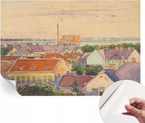 Modern öntapadós fotótapéta falra Városi tetők 152x104 cm