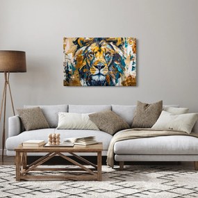 Kép - Absztrakt olajfestmény oroszlánnal (90x60 cm)