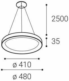 LED2 - LED Csillár zsinóron BELLA SLIM LED/38W/230V 3000/4000K fekete