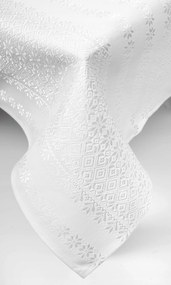 Abrosz szőtt népi hagyományos fehér, népi mintával 145x250 cm