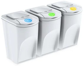 Sortibox szelektív hulladékgyűjtő 35 l, 3 db, fehér