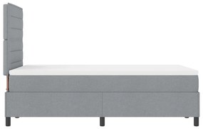 Rugós ágy matraccal és LED világítással, világosszürke, 120 x 200 cm