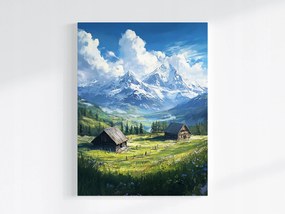 Poszter Lengyel Tátra Hegyek Tisztás Rét Csarnok Völgy 60x80