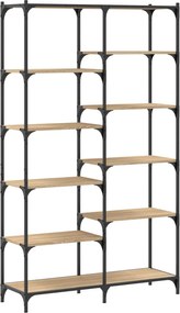 vidaXL sonoma tölgy színű szerelt fa és vas könyvespolc 100x32x170 cm
