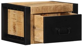 Éjjeli szekrények 2 db tömör nyersfa mangó 40x35x25 cm