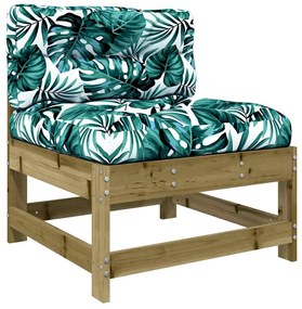 vidaXL impregnált fenyőfa középső kanapé párnákkal