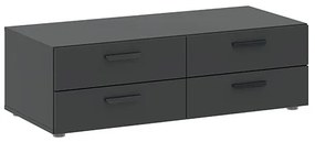 4 fiókos szekrény matt fekete színben. 35 cm. magas