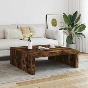 füstös tölgy színű szerelt fa dohányzóasztal 100 x 100 x 35 cm
