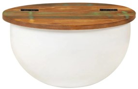 Fehér újrahasznosított fa dohányzóasztal 50x27 cm