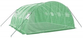 zöld acélvázas melegház 16 m² 4 x 4 x 2 m